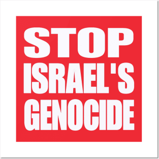 STOP ISRAEL'S GENOCIDE - White - Back Posters and Art